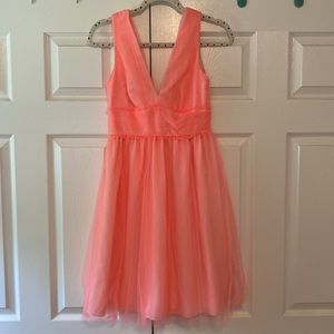 JCrew Lynette dress in neon coral tulle